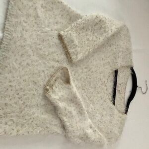 Chicos cream and gold fuzzy sweater size 0
